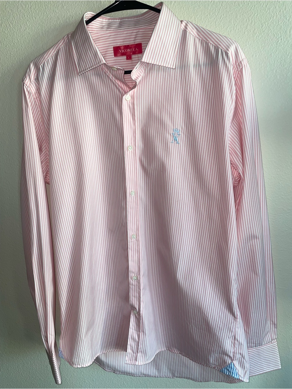 Pink Stripe Long-Sleeve Dress Shirt